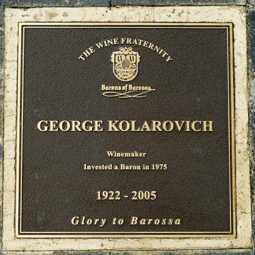 Dedication to George Kolaraovich - image courtesy John Kruger